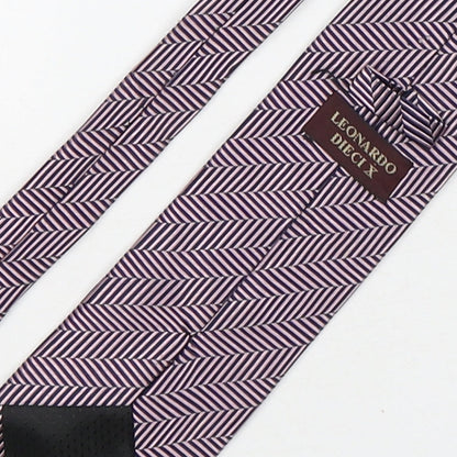 Leonardo Deici x Mens Multicoloured Striped Silk Pointed Tie One Size