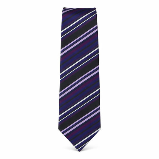 Front view of Device men’s multicoloured striped polyester pointed tie one size