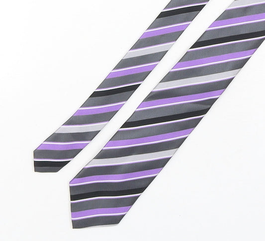 NEXT Mens Multicoloured Striped Polyester Pointed Tie One Size