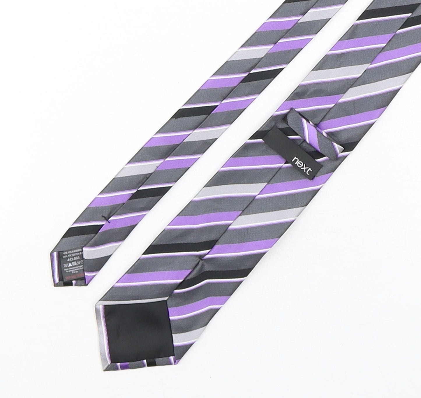 NEXT Mens Multicoloured Striped Polyester Pointed Tie One Size