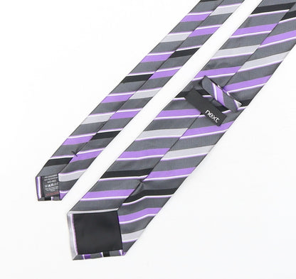 NEXT Mens Multicoloured Striped Polyester Pointed Tie One Size