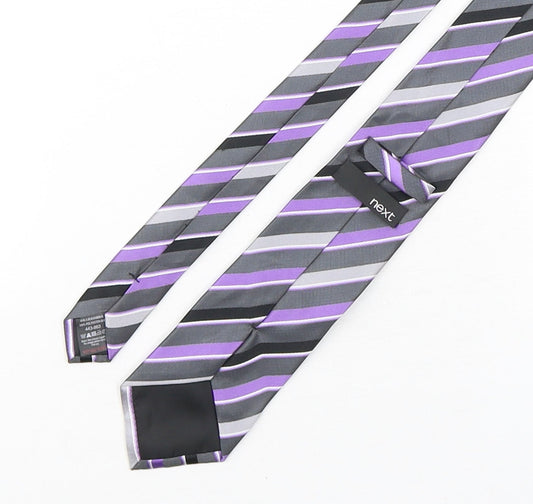 NEXT Mens Multicoloured Striped Polyester Pointed Tie One Size