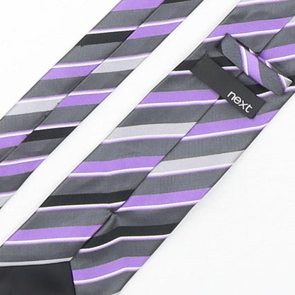 NEXT Mens Multicoloured Striped Polyester Pointed Tie One Size