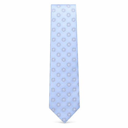 Front view of Collezione men’s blue geometric silk pointed tie one size