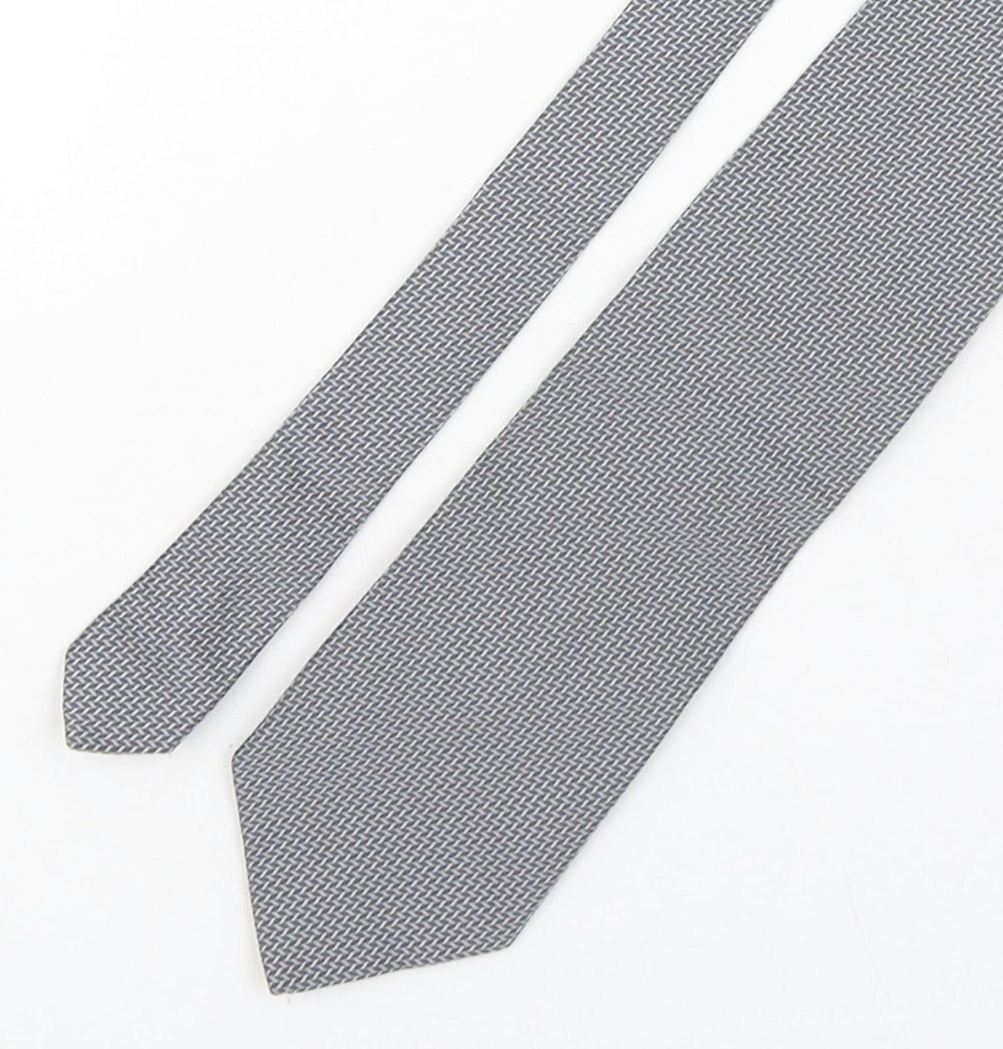 Marks and Spencer Mens Grey Geometric Polyester Pointed Tie One Size