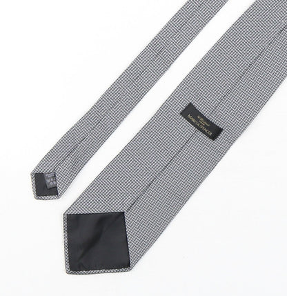Marks and Spencer Mens Grey Geometric Polyester Pointed Tie One Size