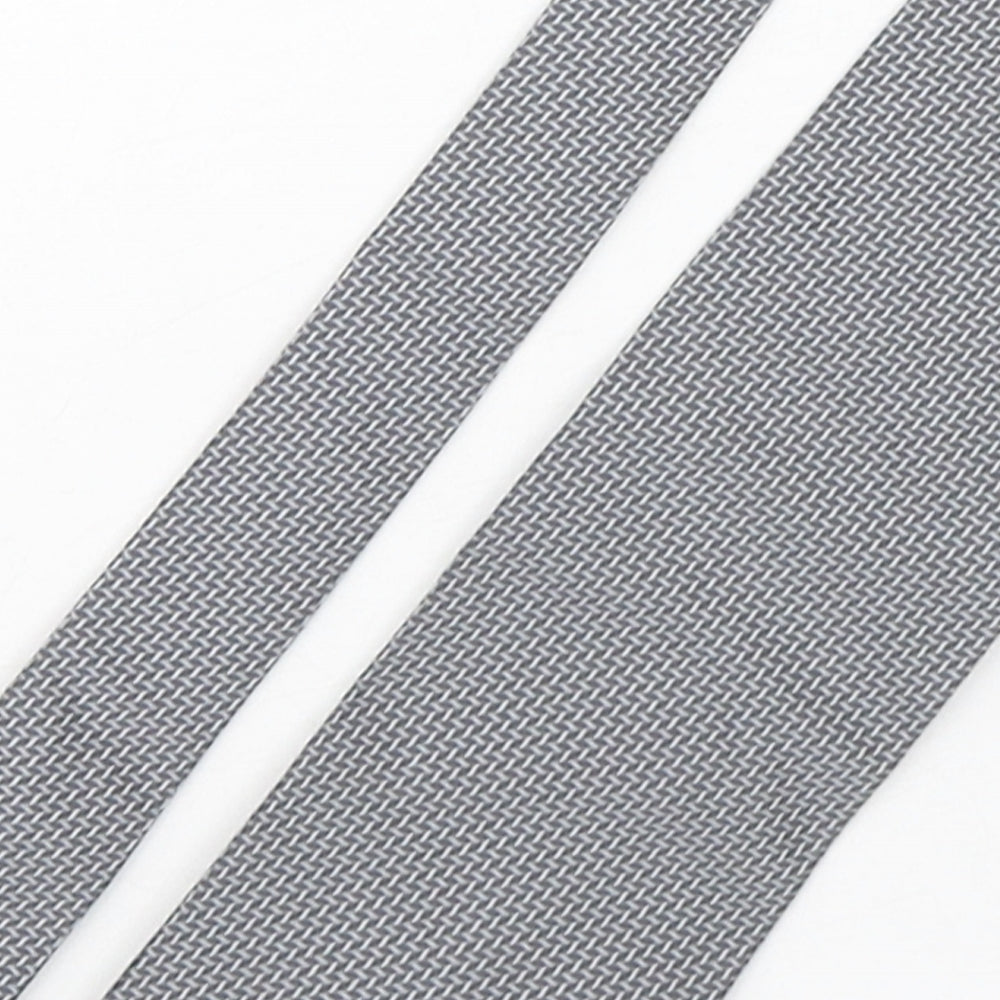 Marks and Spencer Mens Grey Geometric Polyester Pointed Tie One Size
