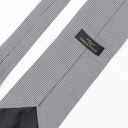 Marks and Spencer Mens Grey Geometric Polyester Pointed Tie One Size