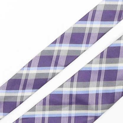 Marks and Spencer Mens Multicoloured Plaids & Checks Silk Pointed Tie One Size