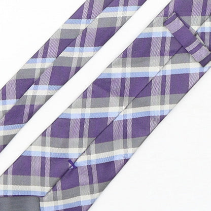 Marks and Spencer Mens Multicoloured Plaids & Checks Silk Pointed Tie One Size