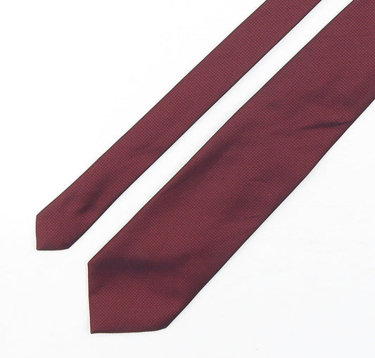 Marks and Spencer Mens Red Grenadine Polyester Pointed Tie One Size