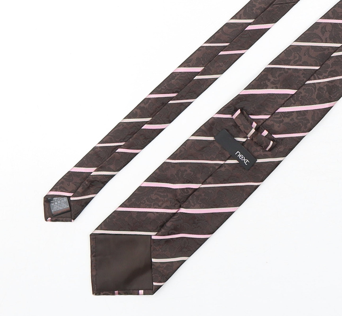 NEXT Mens Multicoloured Striped Polyester Pointed Tie One Size