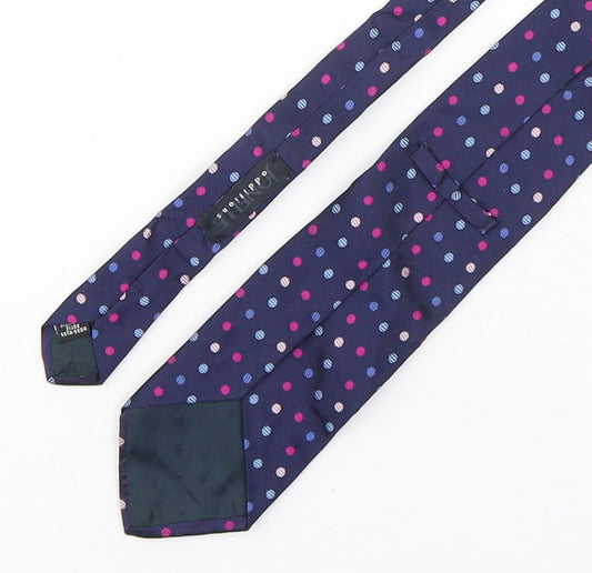Jonelle Mens Multicoloured Polka Dot Silk Pointed Tie One Size