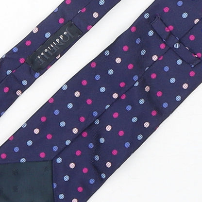 Jonelle Mens Multicoloured Polka Dot Silk Pointed Tie One Size