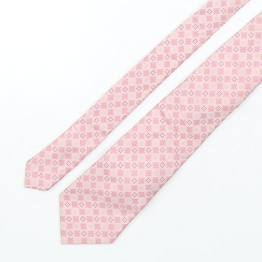 Autograph Mens Pink Geometric Silk Pointed Tie One Size