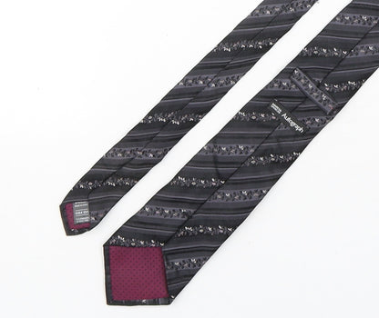 Autograph Mens Black Floral Silk Pointed Tie One Size