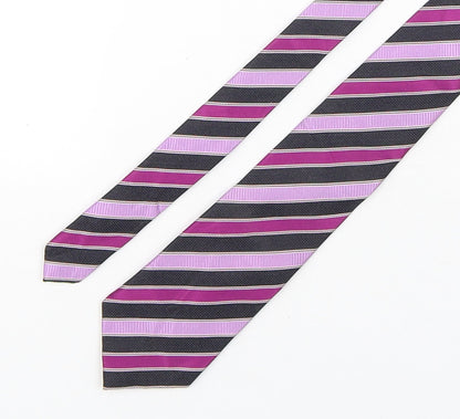 Marks and Spencer Mens Multicoloured Striped Silk Pointed Tie One Size