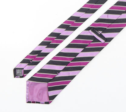 Marks and Spencer Mens Multicoloured Striped Silk Pointed Tie One Size