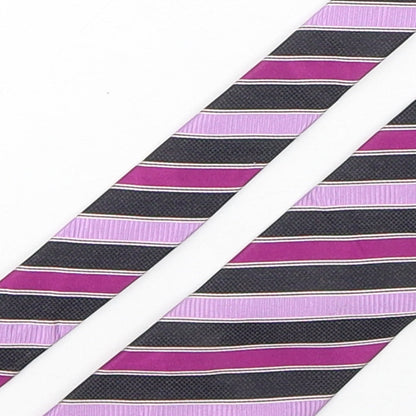 Marks and Spencer Mens Multicoloured Striped Silk Pointed Tie One Size