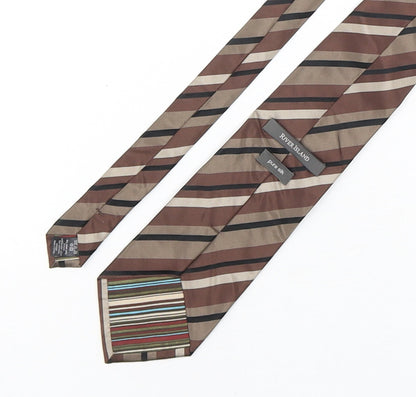 River Island  Mens Multicoloured Striped Silk Pointed Tie One Size