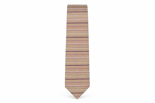Front view of Van girls’ mens multicoloured striped silk pointed tie one size