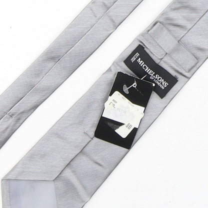 Michelsons Mens Grey  Silk Pointed Tie One Size
