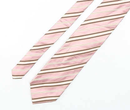 Racing Green  Mens Multicoloured Striped Silk Pointed Tie One Size