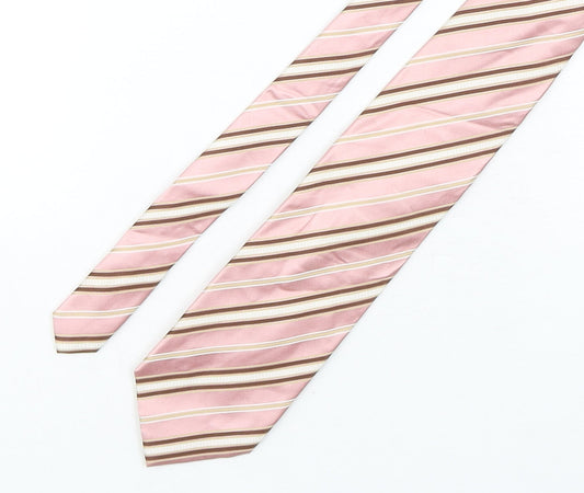 Racing Green  Mens Multicoloured Striped Silk Pointed Tie One Size