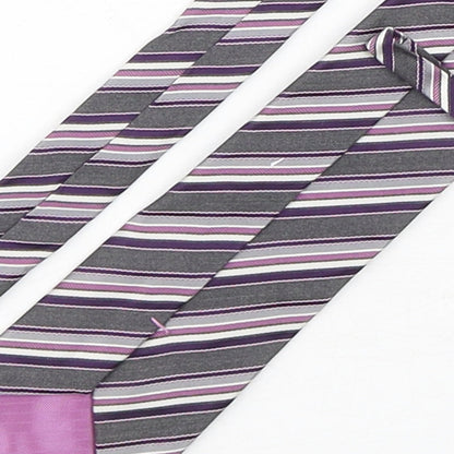 Marks and Spencer Mens Multicoloured Striped Silk Pointed Tie One Size