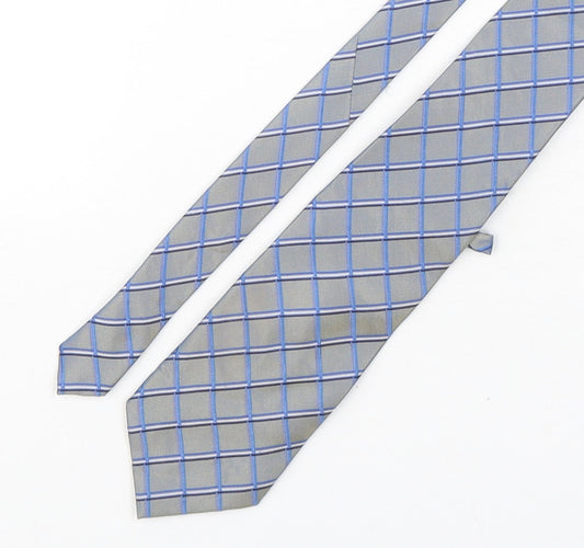 Preworn Mens Multicoloured Plaids & Checks Silk Pointed Tie One Size