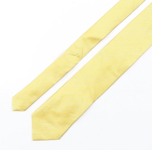 John Lewis  Mens Gold Striped Silk Pointed Tie One Size