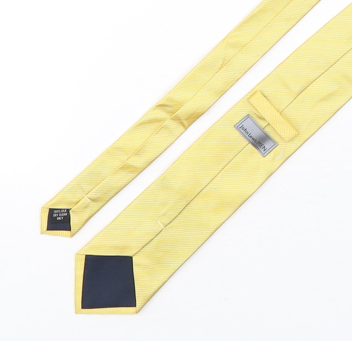 John Lewis  Mens Gold Striped Silk Pointed Tie One Size