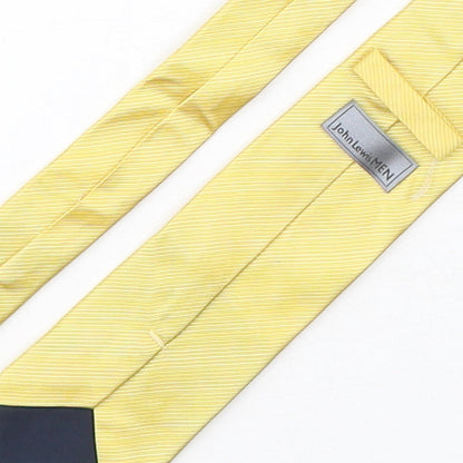 John Lewis  Mens Gold Striped Silk Pointed Tie One Size