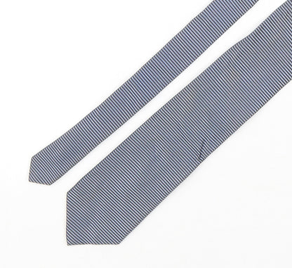 Mens Duffer Grey Striped  Pointed Tie