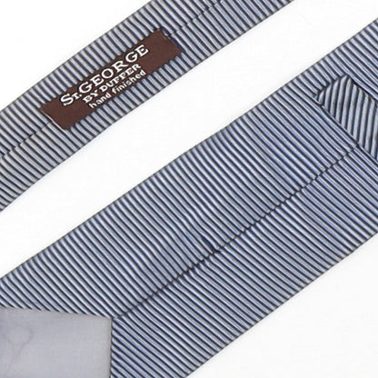 Mens Duffer Grey Striped  Pointed Tie