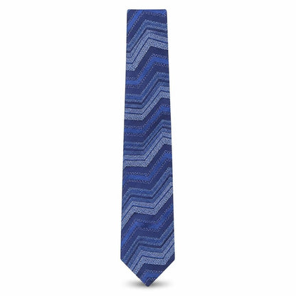 Mens Soprano Blue Geometric  Pointed Tie