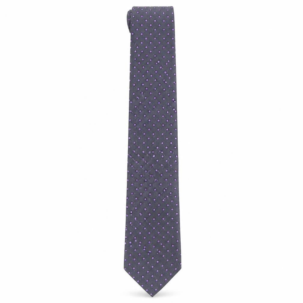 Front view of Marks & Spencer men’s multicoloured polka dot silk pointed tie one size
