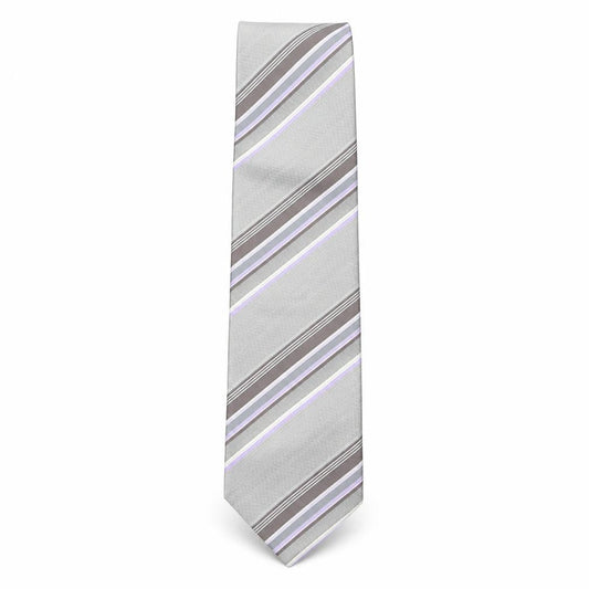 Front view of Collezione men’s multicoloured striped silk pointed tie one size