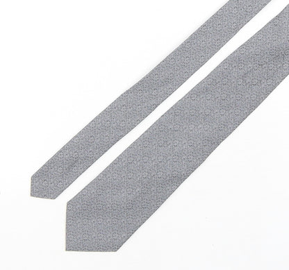 Autograph Mens Grey Geometric Silk Pointed Tie One Size