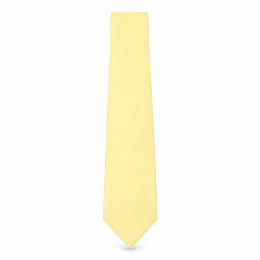 Front view of Benjamin James men’s gold grenadine silk pointed tie one size