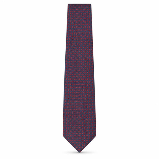 Front view of Soprano men’s multicoloured geometric silk pointed tie one size