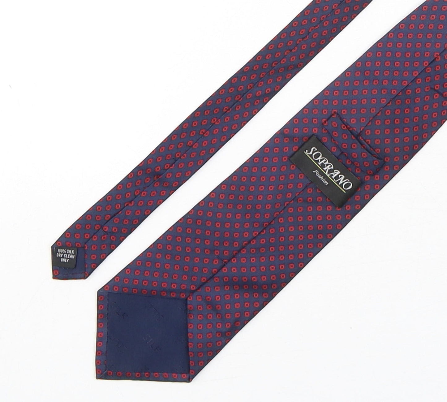 Soprano Mens Multicoloured Geometric Silk Pointed Tie One Size