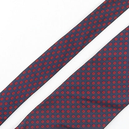 Soprano Mens Multicoloured Geometric Silk Pointed Tie One Size
