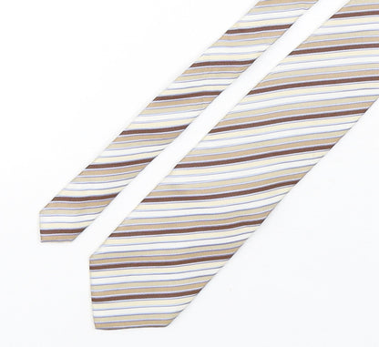Tom English  Mens Multicoloured Striped Silk Pointed Tie One Size