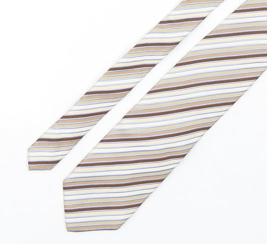 Tom English  Mens Multicoloured Striped Silk Pointed Tie One Size