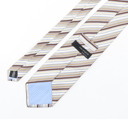 Tom English  Mens Multicoloured Striped Silk Pointed Tie One Size
