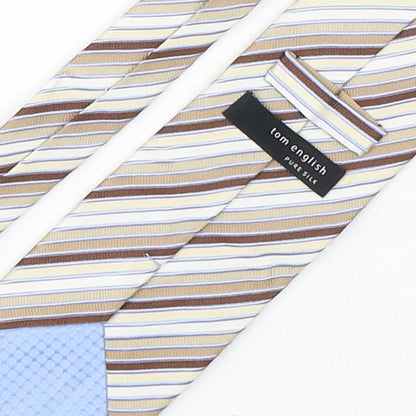 Tom English  Mens Multicoloured Striped Silk Pointed Tie One Size