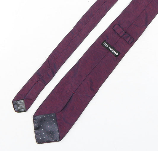 Autograph Mens Purple  Silk Pointed Tie One Size