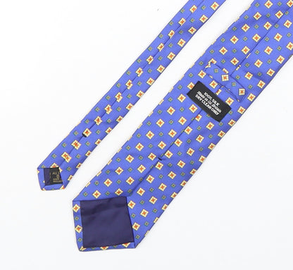 Preworn Mens Multicoloured Geometric Silk Pointed Tie One Size