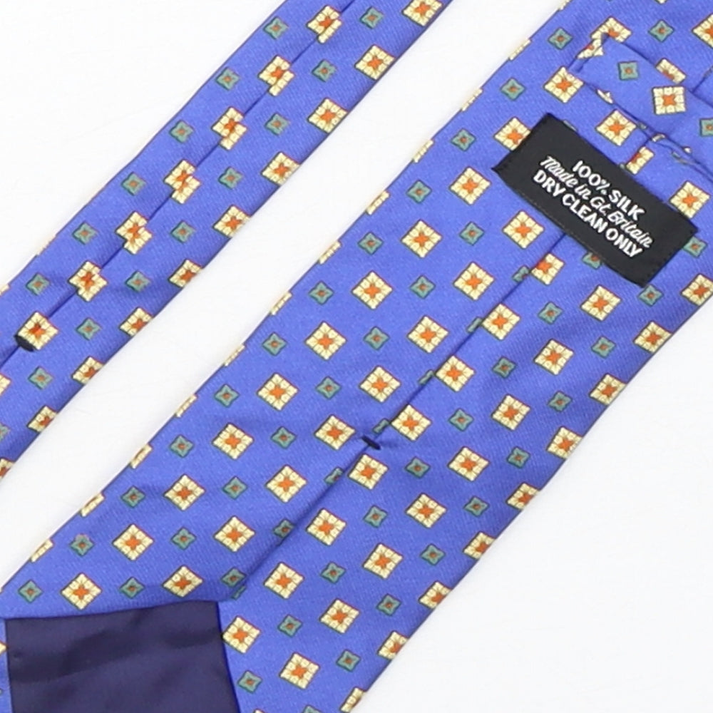 Preworn Mens Multicoloured Geometric Silk Pointed Tie One Size